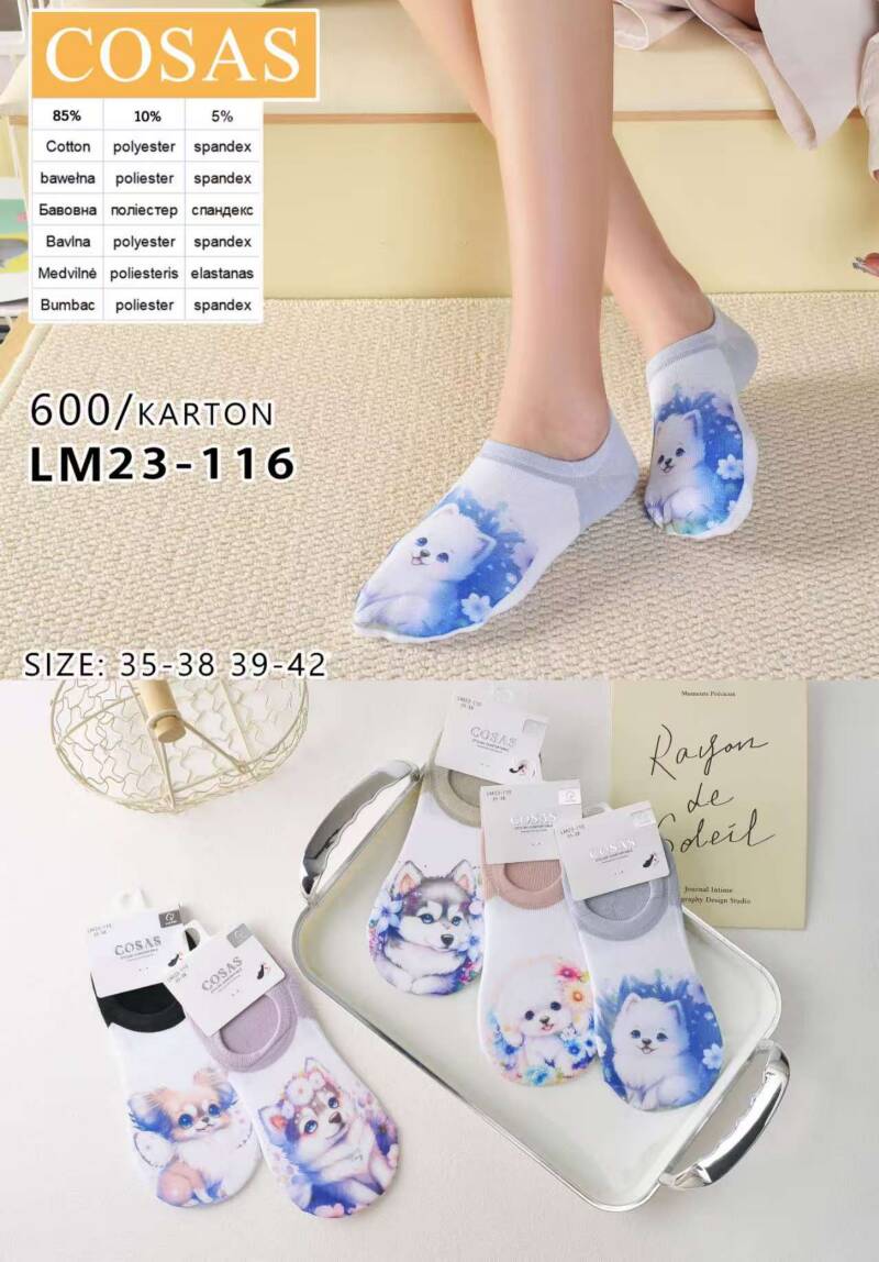 Stopki damskie Roz 35-42, Mix kolor Paczka 40 szt